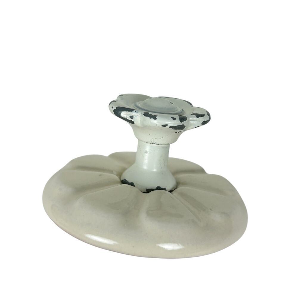 Anthropologie White Floral Knob Drawer Pull - Picture 2 of 4